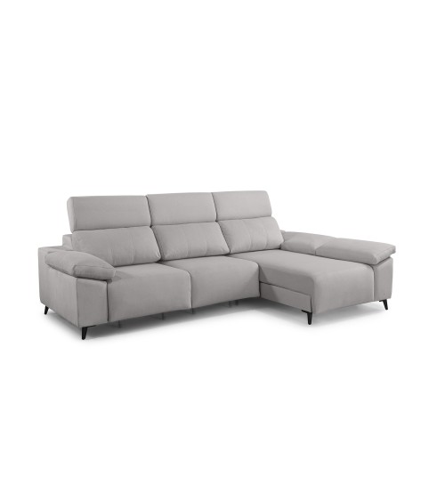 Chaiselongue Blanca Cerrado, Visto de Frente Derecho