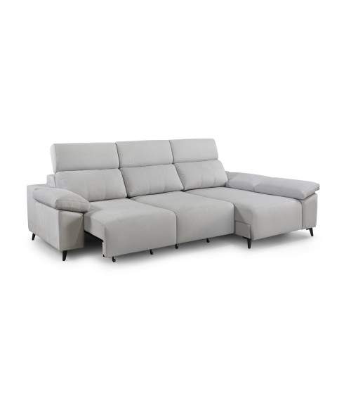 Chaiselongue Blanca Abierto, Visto de Frente Derecho