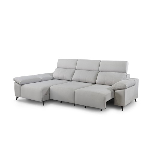 Chaiselongue Blanca Abierto, Visto de Frente Izquierdo