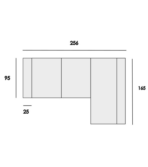 Medidas Chaiselongue Natalie 2'5 Plazas Derecho